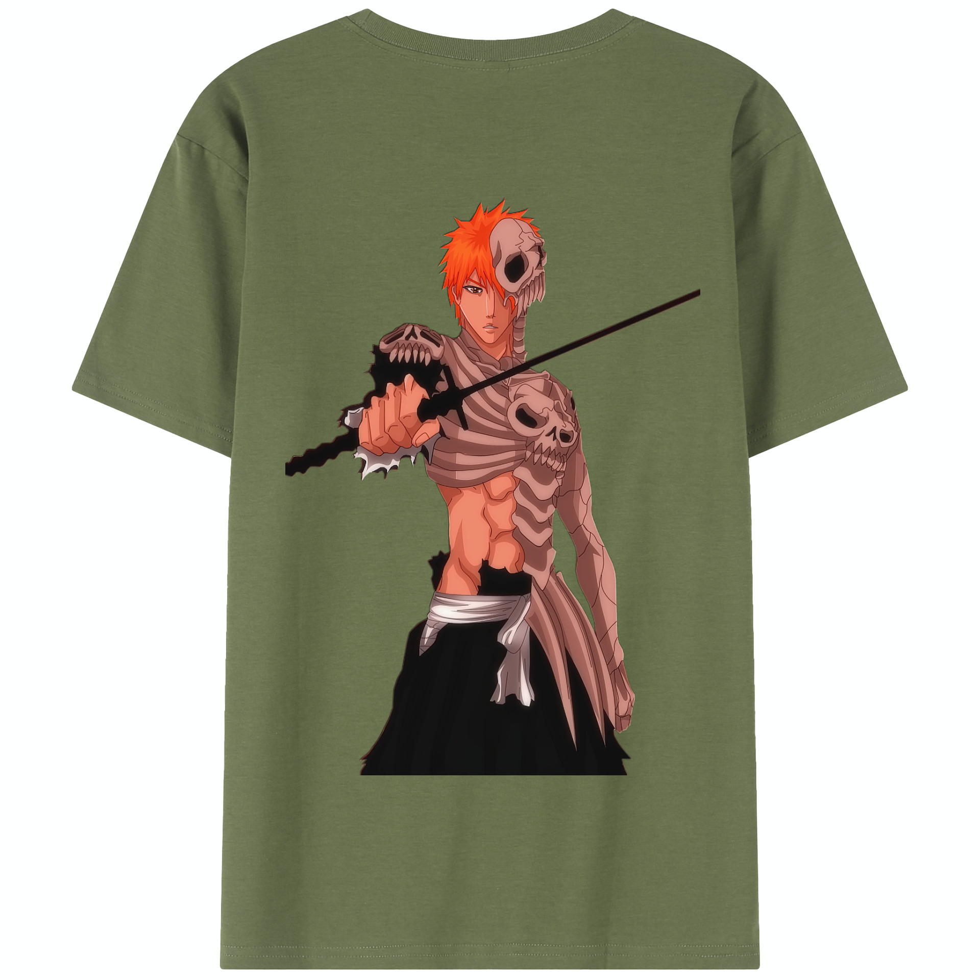 （画像用） ブリーチ 黒崎一護（くろさき いちご）BLEACH Kurosaki Ichigo 綿100％半袖Tシャツ（背面プリント）